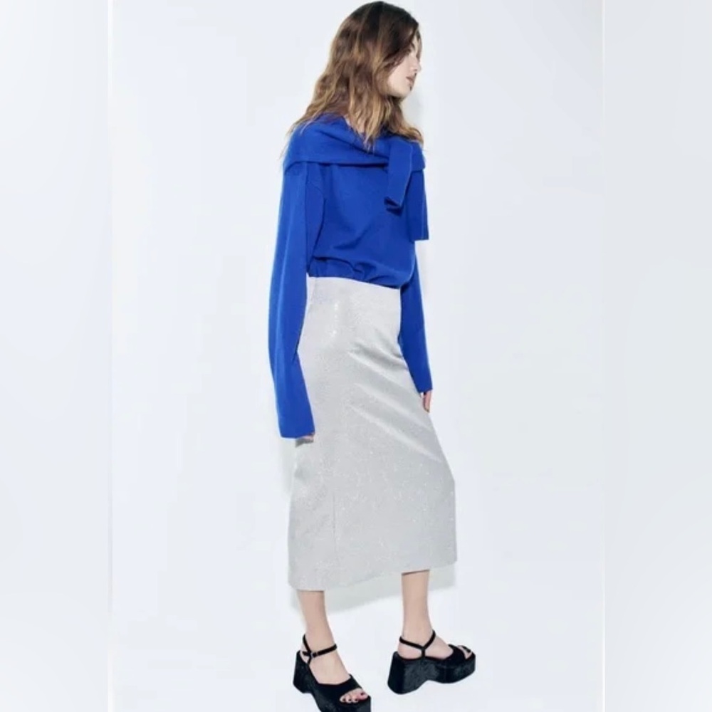 Zara Shiny Pencil Skirt ZW Collection - Picture 2 of 10